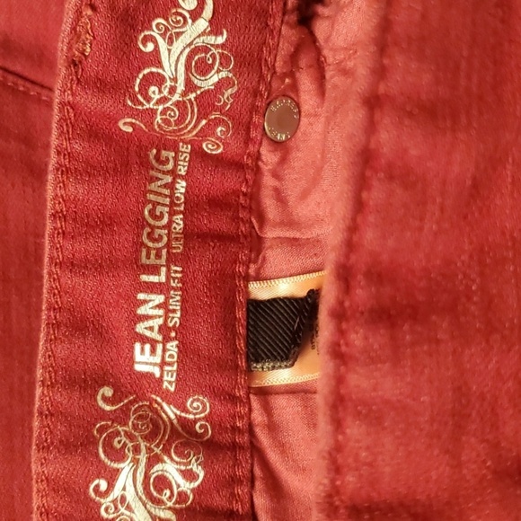 Express Zelda Slim Fit Ultra Low Rise Red Jeans Womens Sz 0 EUC Y2K XS Bold Red - Picture 16 of 16